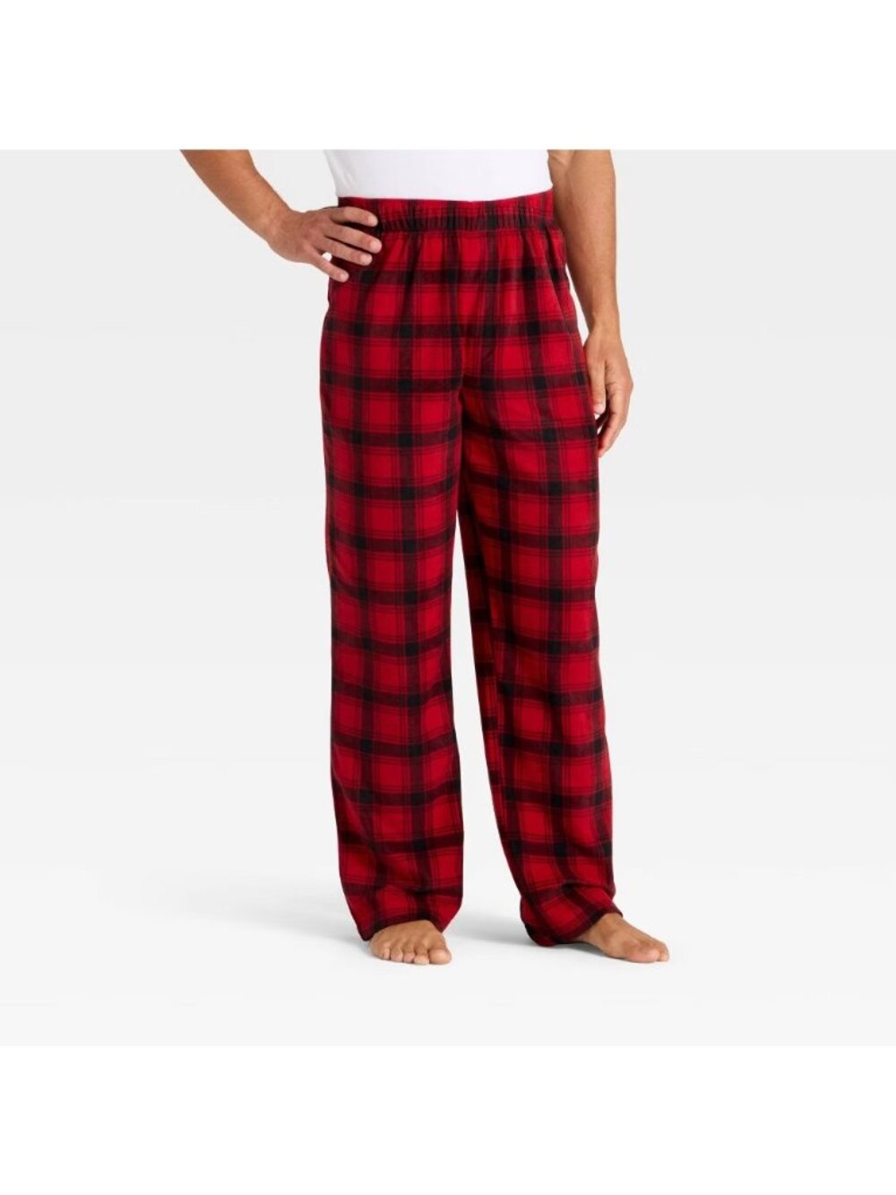 Wondershop Pajama Pants Mens XXL Red Plaid Fleece Holiday Lightweight